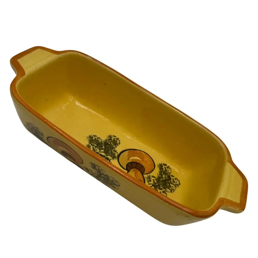 Vintage Los Angeles Potterys Mushroom Carrot Loaf Pan Ceramic